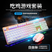 贵彩Q310金属面板加厚底板发光键盘高低真机械手感按键吃鸡键鼠