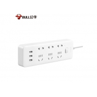 公牛USB插座接线板智能插排转换器 插线板拖线板插板1.5/3米 UUA156 全长3米