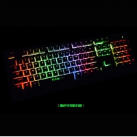 蝰蛇KM310 机械手感游戏键盘鼠标套装 彩虹背光字母发光悬浮键盘