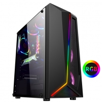 科迪亚 启航者电脑机箱台式DIY全侧透RGB游戏水冷ATX大板机箱 黑色