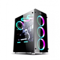 科迪亚 流星雨 玻璃台式机电脑机箱 全侧透钢化玻璃游戏机箱