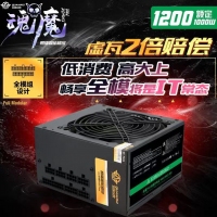 三段式 全模玩家1200电源 额定1000W 无声温控电源 云南电脑批发