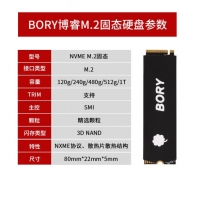 BORY博睿 240G M.2 笔记本 台式机 SSD 固态硬盘 SATA协议 云南电脑批发