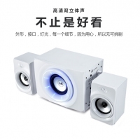 金河田（Golden field） Q10 电脑音箱 台式机笔记本电脑游戏重低音音响 白色标准版