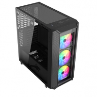 微星(MSI)黑镜 中塔游戏电脑机箱 (支持ATX主板/侧透/MORTAR迫击炮) (PAG PYLON 100R)