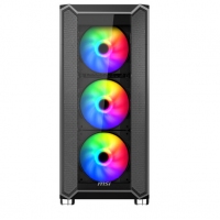 微星(MSI)黑镜 中塔游戏电脑机箱 (支持ATX主板/侧透/MORTAR迫击炮) (PAG PYLON 100R)