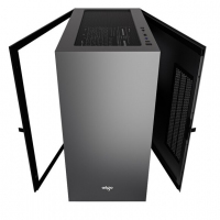 aigo爱国者YOGO K1钛灰色 超高兼容性 9风扇位 电脑机箱（支持E-ATX/ATX主板/双360水冷/钢化玻璃