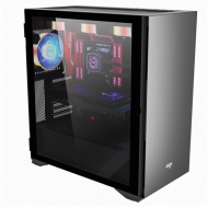 aigo爱国者YOGO K1钛灰色 超高兼容性 9风扇位 电脑机箱（支持E-ATX/ATX主板/双360水冷/钢化玻璃