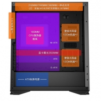 aigo爱国者YOGO M2 PRO 钛灰色 游戏鞋盒电脑机箱 E-ATX/ATX主板/360冷排/侧拉式钢化玻璃/可竖装显