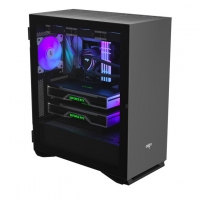 aigo爱国者YOGO M2 PRO 钛灰色 游戏鞋盒电脑机箱 E-ATX/ATX主板/360冷排/侧拉式钢化玻璃/可竖装显