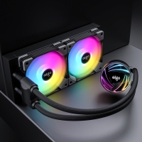 aigo爱国者银河T240 黑色 一体式水冷CPU散热器（PWM智能温控风扇/支持多平台/ARGB幻彩灯效/赠硅脂）