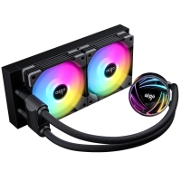 aigo爱国者银河T240 黑色 一体式水冷CPU散热器（PWM智能温控风扇/支持多平台/ARGB幻彩灯效/赠硅脂）