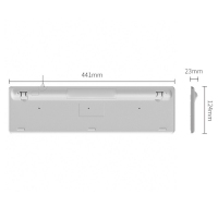 爱国者(aigo)V500有线键盘 静音 105键PC麦拉面板笔记本电脑一体机通用键盘 皓月银
