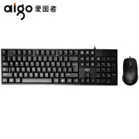 爱国者WQ1808键盘鼠标USB有线套装商务办公家用防水电脑键鼠套装