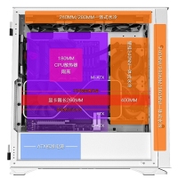 爱国者（aigo）YOGO K100静音版主动防尘宽体电脑机箱支持E-ATX主板/30系显卡/360 K100静音版 白色单机箱