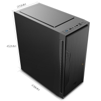 爱国者（aigo） 黑曼巴标准版 黑色 台式机中塔机箱(支持ATX主板/宽体/标配3把无光风扇