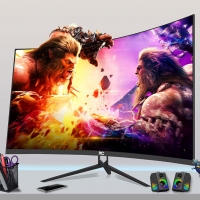 T3225QW 32寸2K 165HZ黑色曲面无边框V型底座