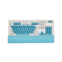 西部猎人 V100G 光轴（白+蓝）专业电竞游戏有线机械键盘 独家私模 带多媒体按键 宏定议编程 托盘 手机支架 RGB混光 云南键盘批发