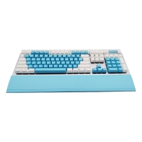 西部猎人 V100G 光轴（白+蓝）专业电竞游戏有线机械键盘 独家私模 带多媒体按键 宏定议编程 托盘 手机支架 RGB混光 云南键盘批发