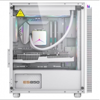 爱国者（aigo）V13 白色 台式电脑主机箱 支持MATX主板/玻璃侧透/240水冷/造型灯条
