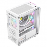 爱国者（aigo）V13 白色 台式电脑主机箱 支持MATX主板/玻璃侧透/240水冷/造型灯条