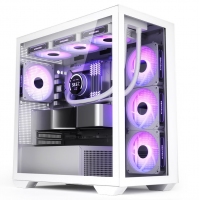 爱国者（aigo）月光宝盒 镜mini 白色 台式电脑主机箱 支持360水冷/M-ATX主板/双面玻璃