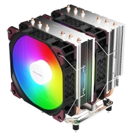 爱国者散热 冰锋600SS 黑色炫彩版 双塔镀镍（全平台-温控）电脑台式机CPU散热器