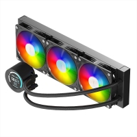 爱国者（aigo）冰魄SX360 ARGB版 黑色 数显屏一体式CPU水冷散热器（多平台扣具/PWM风扇/加厚冷排/陶瓷水泵）