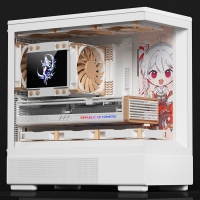 爱国者（aigo）星璨 小岚 白色 游戏电脑台式主机箱 垂直风道风冷/M-ATX主板/240水冷/270°海景房/4090显卡