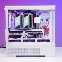 爱国者（aigo）星璨 小岚 白色 游戏电脑台式主机箱 垂直风道风冷/M-ATX主板/240水冷/270°海景房/4090显卡