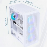 游戏风暴 旷野3 白色 台式电脑游戏侧透主机箱/支持M-ATX主板/240水冷