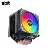 升技（abit）AB-900 ARGB版 黑色 CPU风冷散热器 (4热管/ARGB光效/PWM风扇/119mm