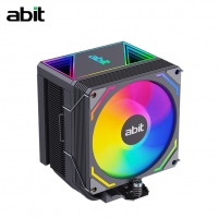 升技（abit）AB-900 ARGB版 黑色 CPU风冷散热器 (4热管/ARGB光效/PWM风扇/119mm