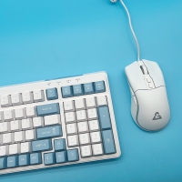 爱国心 GT-609 白+蓝 游戏键鼠套装