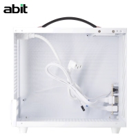 升技(abit) I7机箱 迷你时尚手提机箱 钢化玻璃侧板 皮质提手 I7机箱 雪山白