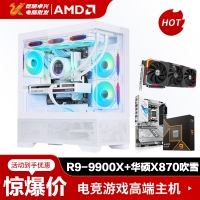 【锐龙R9 9900X游戏电竞】 AMD 9900X/华硕X870吹雪WIFI/RX7900XT/48G/1TB固态 电竞游戏