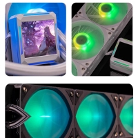 天极风白帝二代 黑色 一体式360水冷散热器 IPS自定义视频屏幕电脑CPU散热器