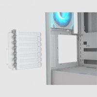骨伽 星舰FV270 白色 游戏电脑台式主机箱 支持360水冷 旋转台/ATX主板/四面快拆/270°海景房