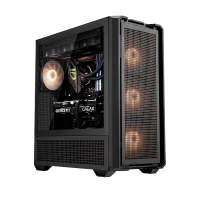 骨伽 乘风MX600 黑色 全塔台式玻璃侧透机箱 支持E-ATX主板竖装显卡360水冷/网孔面板