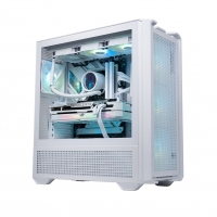骨伽 乘风MX600 白色 全塔台式玻璃侧透机箱 支持E-ATX主板竖装显卡360水冷/网孔面板