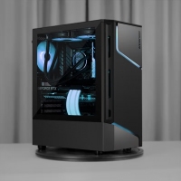 骨伽（COUGAR） 双刃 塔式侧透水冷电脑主机箱 （ATX主板 360水冷） 黑色