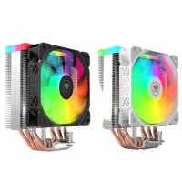 骨伽 风擎PRO 黑色塔式CPU散热器（炫彩流光灯效/热管/PWM风扇/多平台/附硅脂） 