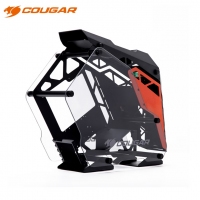 骨伽（COUGAR）征服者mini 黑橙 台式机箱游戏水冷侧透异型主机箱