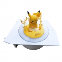 骨伽 星舰FV270海景房发光旋转台手办专用 黑色