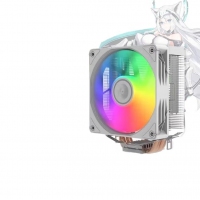 天极风 S50 白色 炫彩版 四铜管CPU散热器 支持双平台