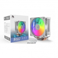 天极风 S50 白色 炫彩版 四铜管CPU散热器 支持双平台