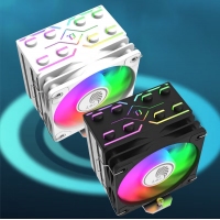 天极风J-8 黑色四铜管 ARGB CPU风冷散热器台式机电脑1700静音风扇无限镜顶盖