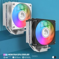 天极风J-8 黑色四铜管 ARGB CPU风冷散热器台式机电脑1700静音风扇无限镜顶盖