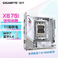 技嘉 X870I AORUS PRO ICE 迷你冰雕主板 支持AMD CPU AM5 9900X/9700X/7800X3D