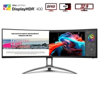 AOC 爱攻49寸 AG493UCX2 显示器4K HDR400 曲面带鱼屏 电竞游戏炒股大屏幕内置音响 显示器